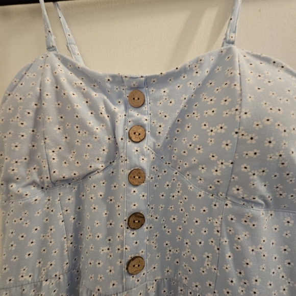 Light Blue Sundress with Button Detail Runs Small - Picture 2 of 4